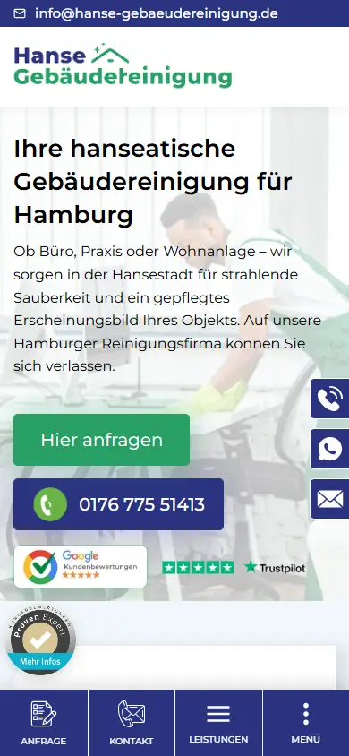 The same homepage on a phone